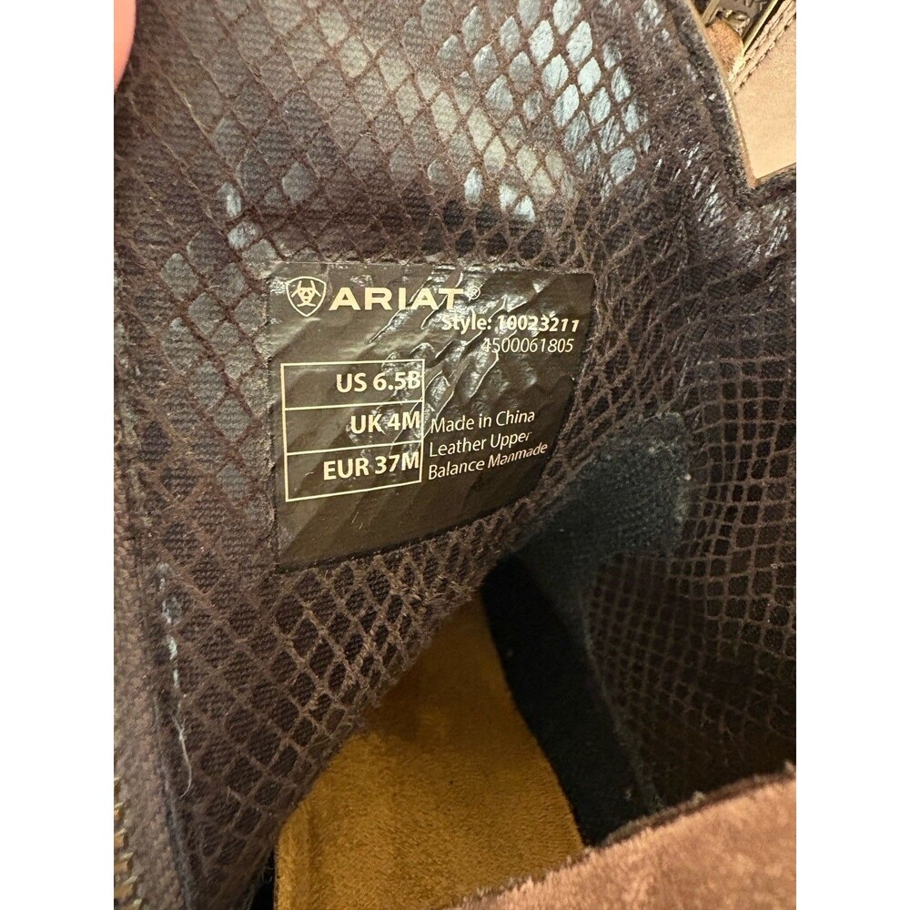 Ariat Women’s Brown Leather Western Ankle Boots Zip US 6.5 EU 37 - Picture 8 of 8